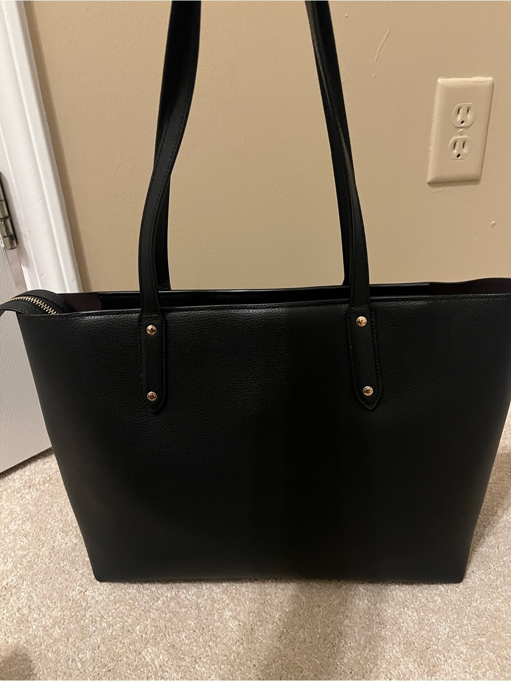 Coach Black Pebbled Leather Tote with Gold Hardware - Picture 9 of 9
